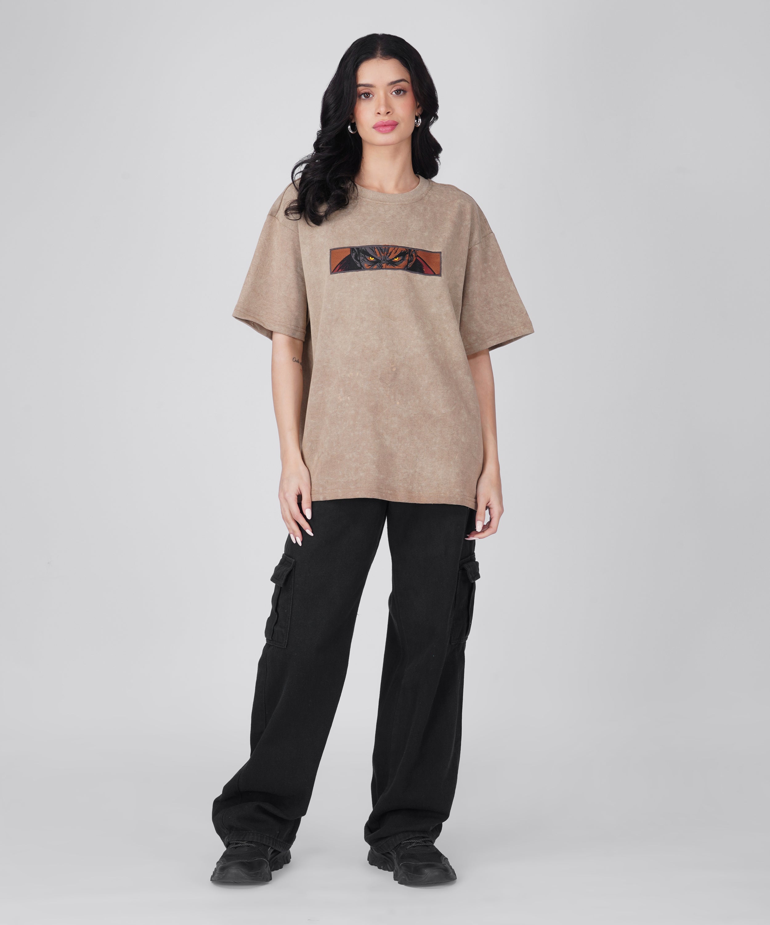 “REBELLION” OVERSIZED ACID WASH TSHIRT