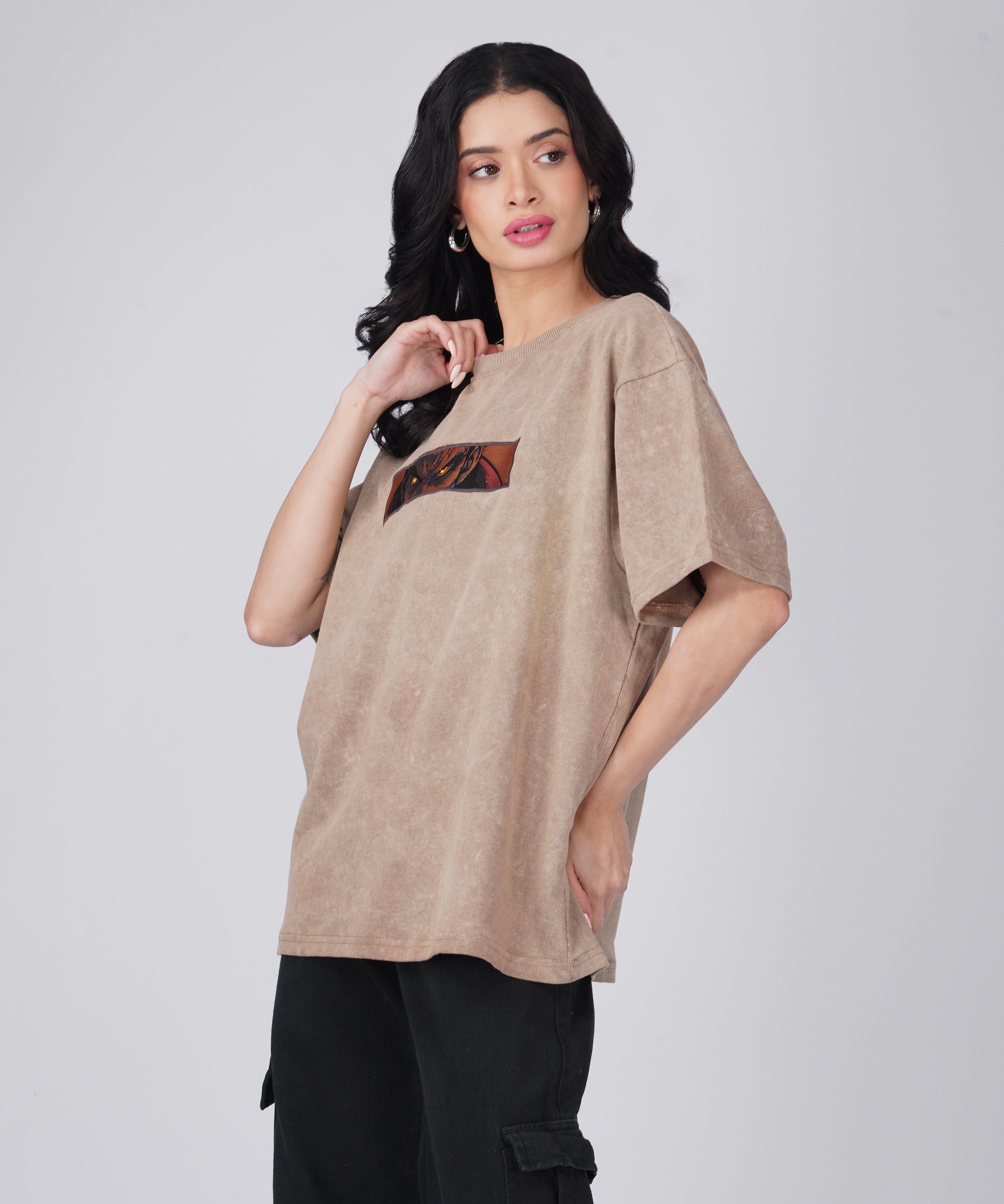 “REBELLION” OVERSIZED ACID WASH TSHIRT