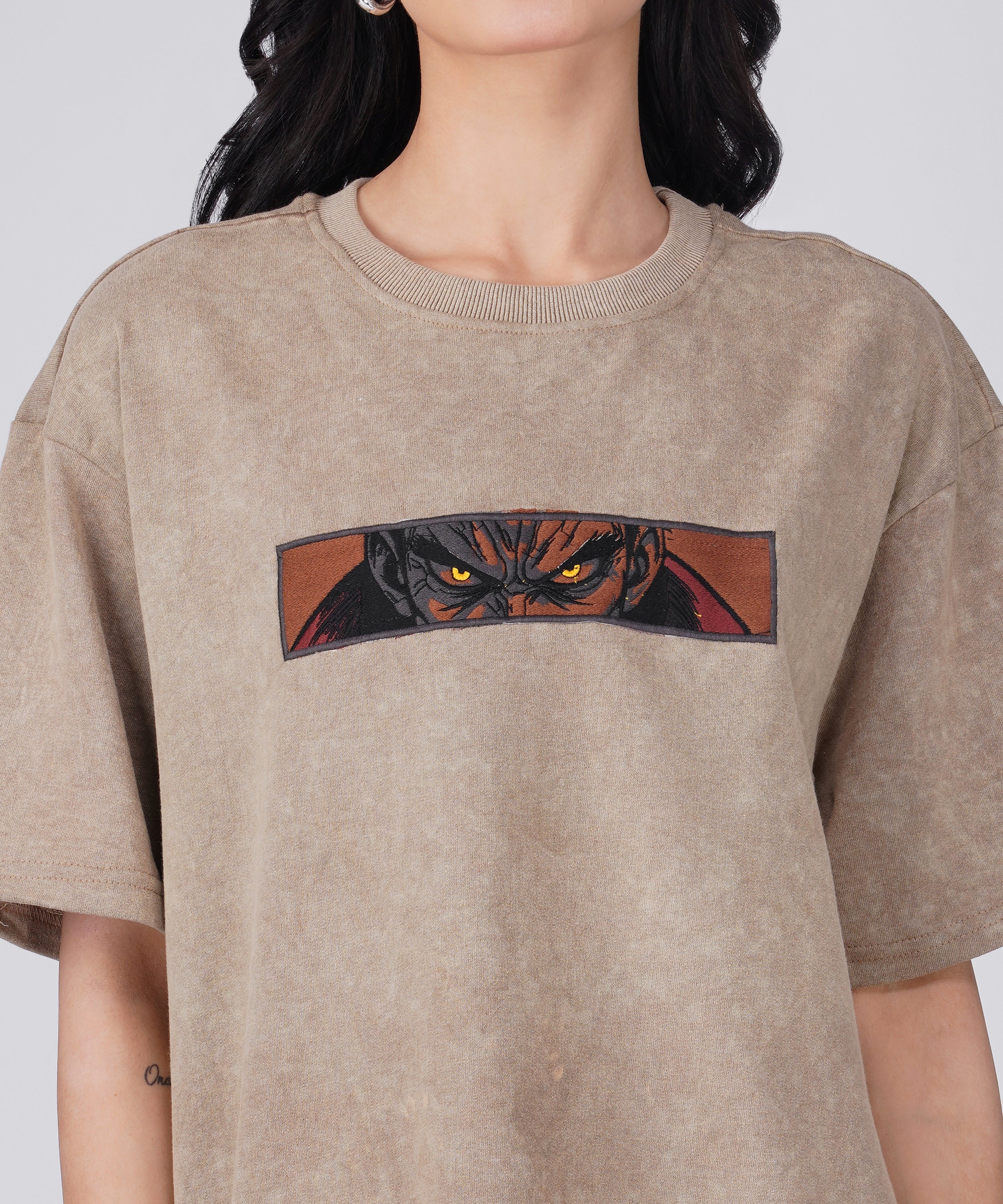“REBELLION” OVERSIZED ACID WASH TSHIRT