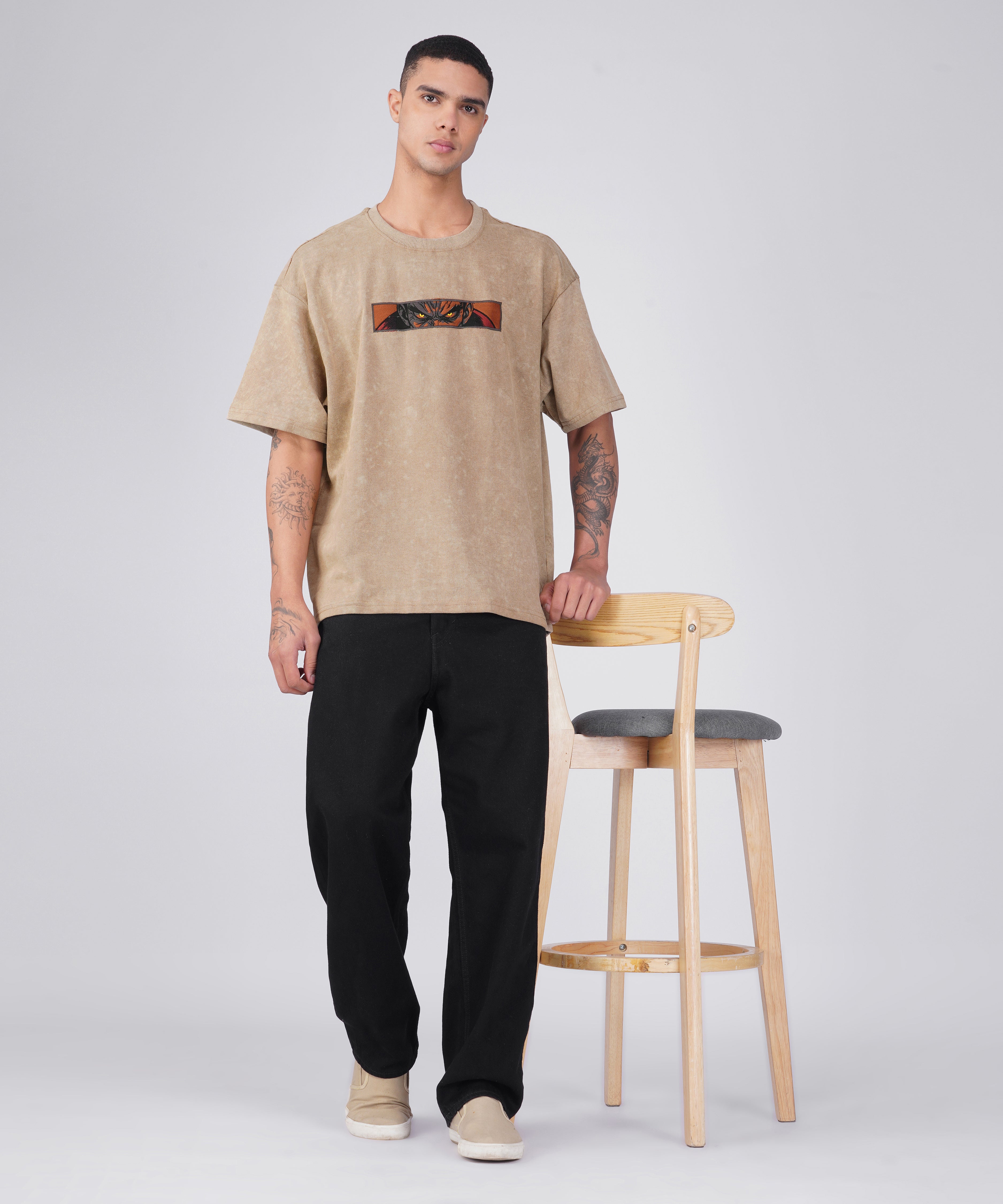 “REBELLION” OVERSIZED ACID WASH TSHIRT