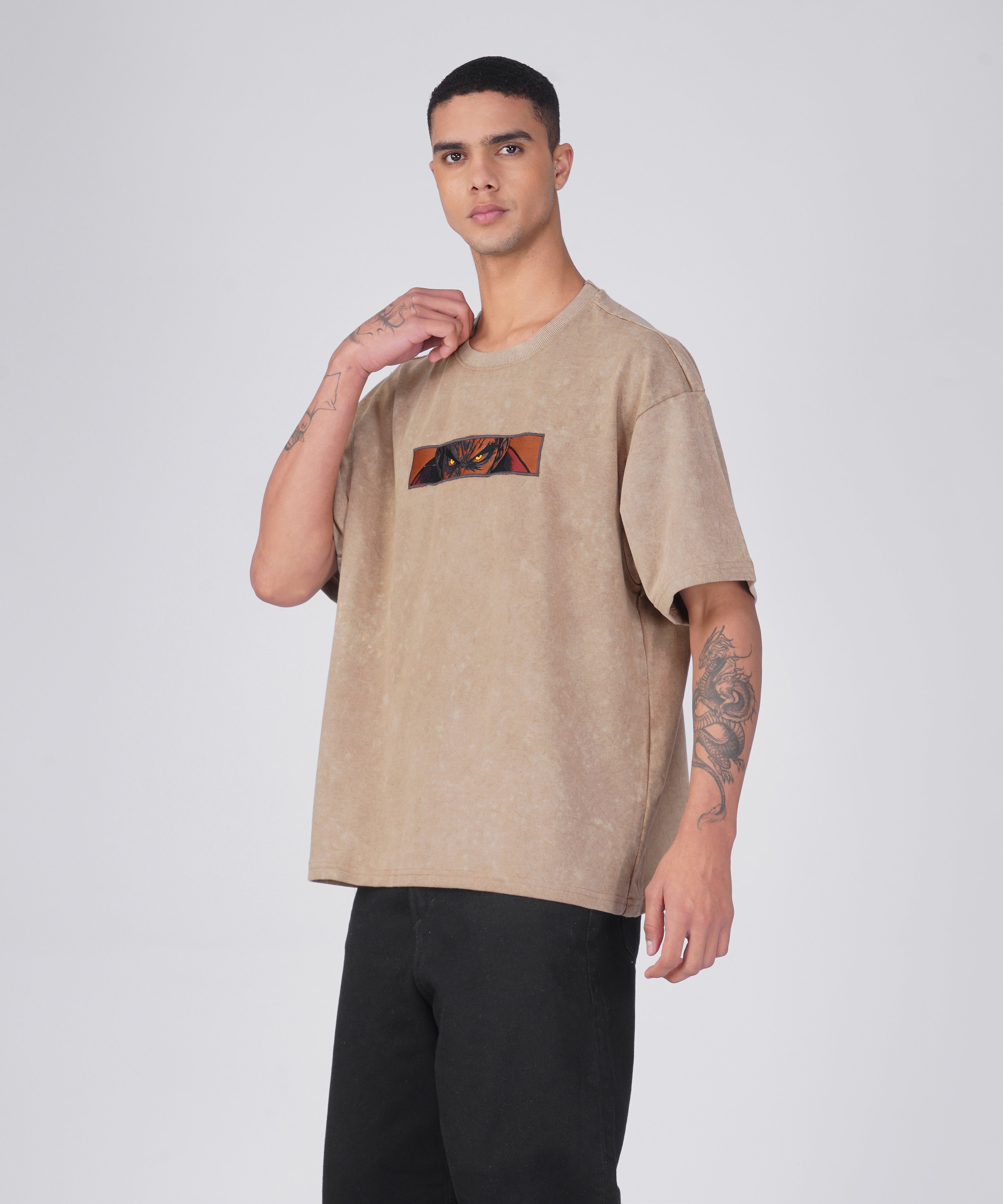 “REBELLION” OVERSIZED ACID WASH TSHIRT