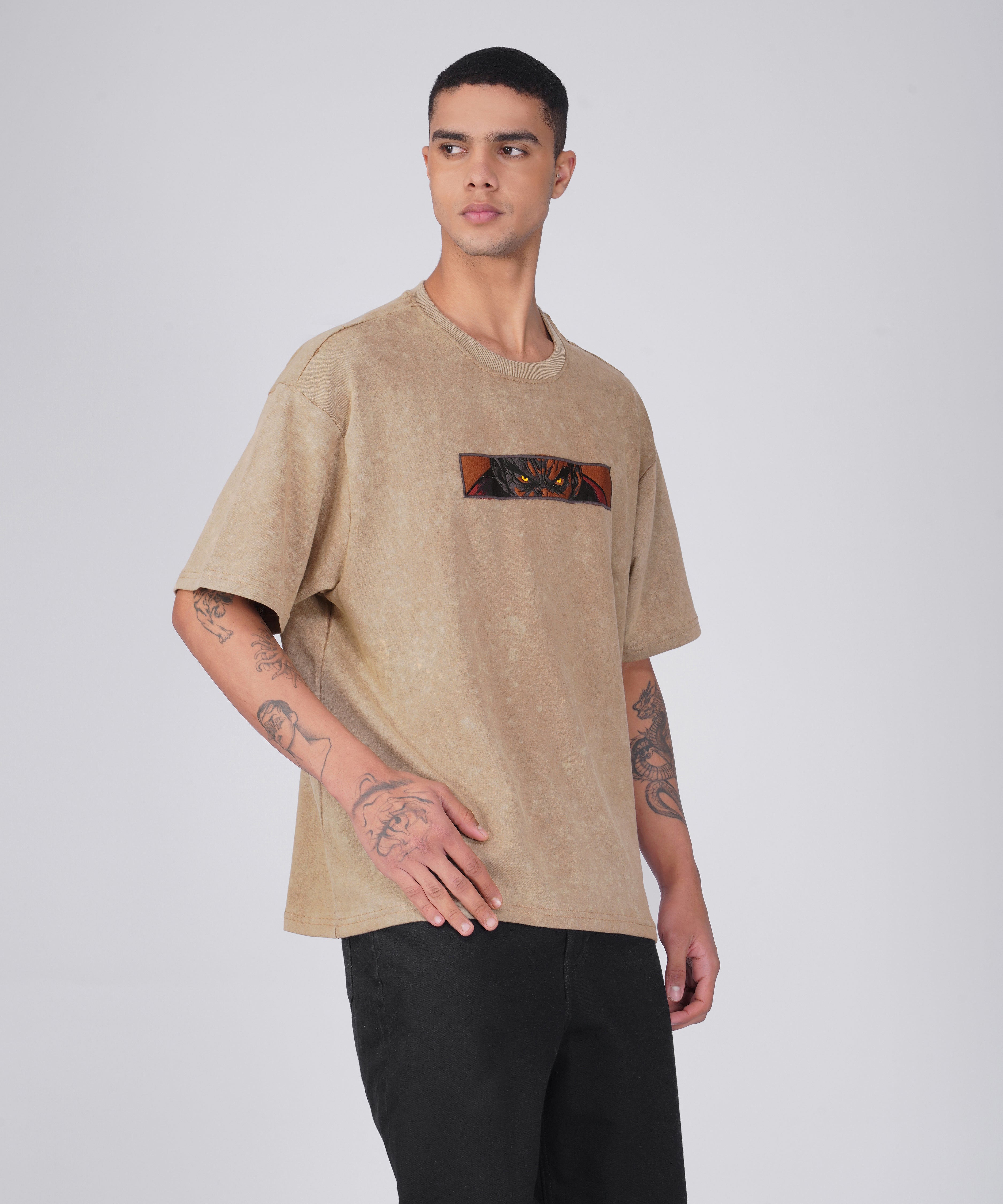 “REBELLION” OVERSIZED ACID WASH TSHIRT