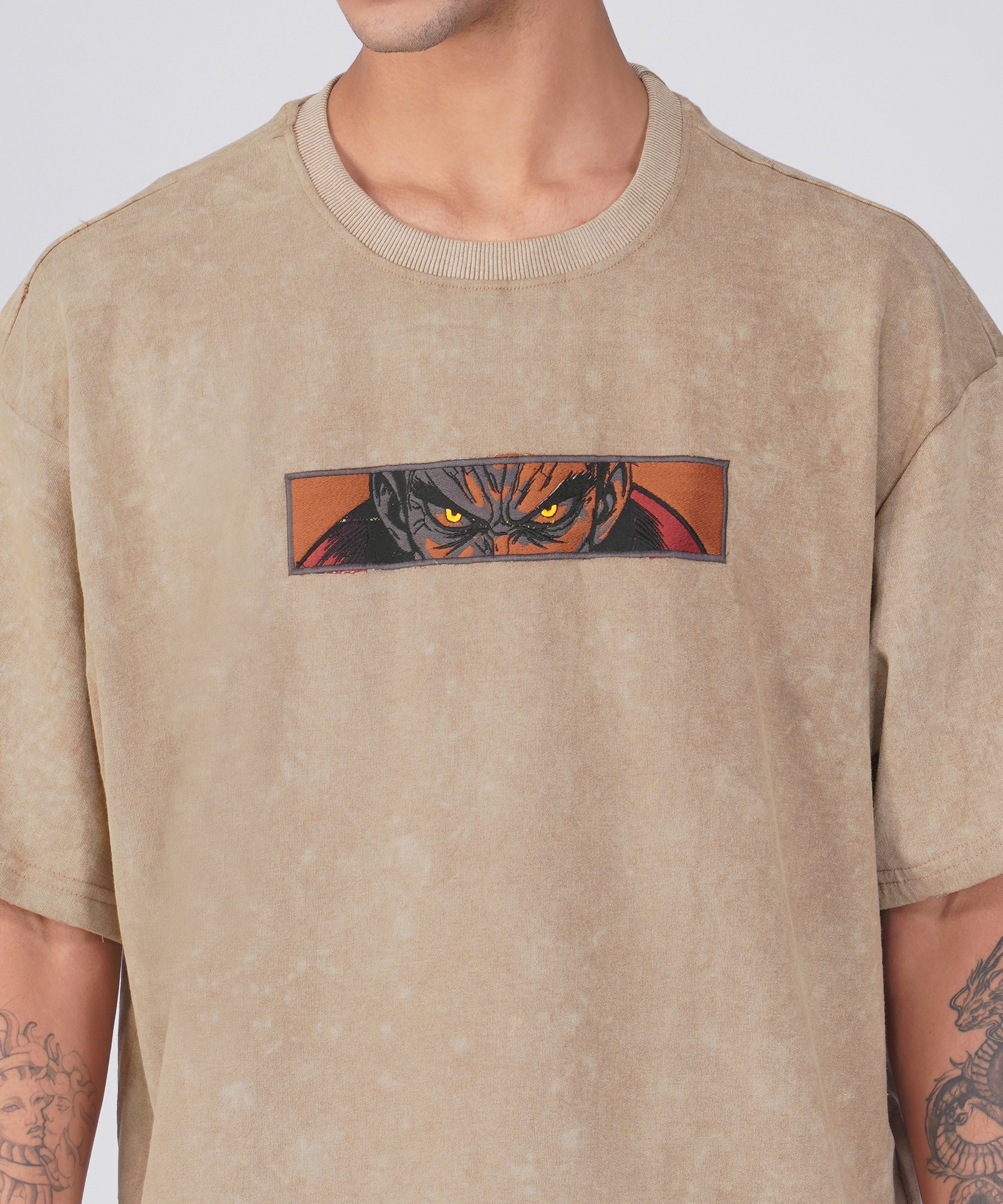 “REBELLION” OVERSIZED ACID WASH TSHIRT