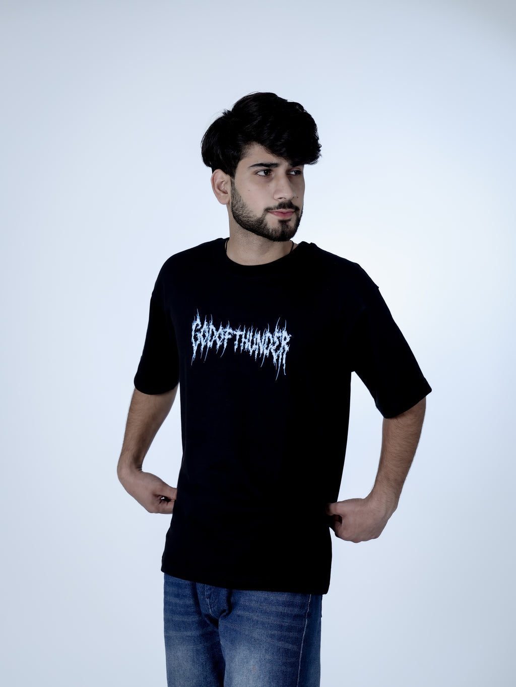 “God Of Thunder ” by Funkychaos Heavyweight Oversized Tee