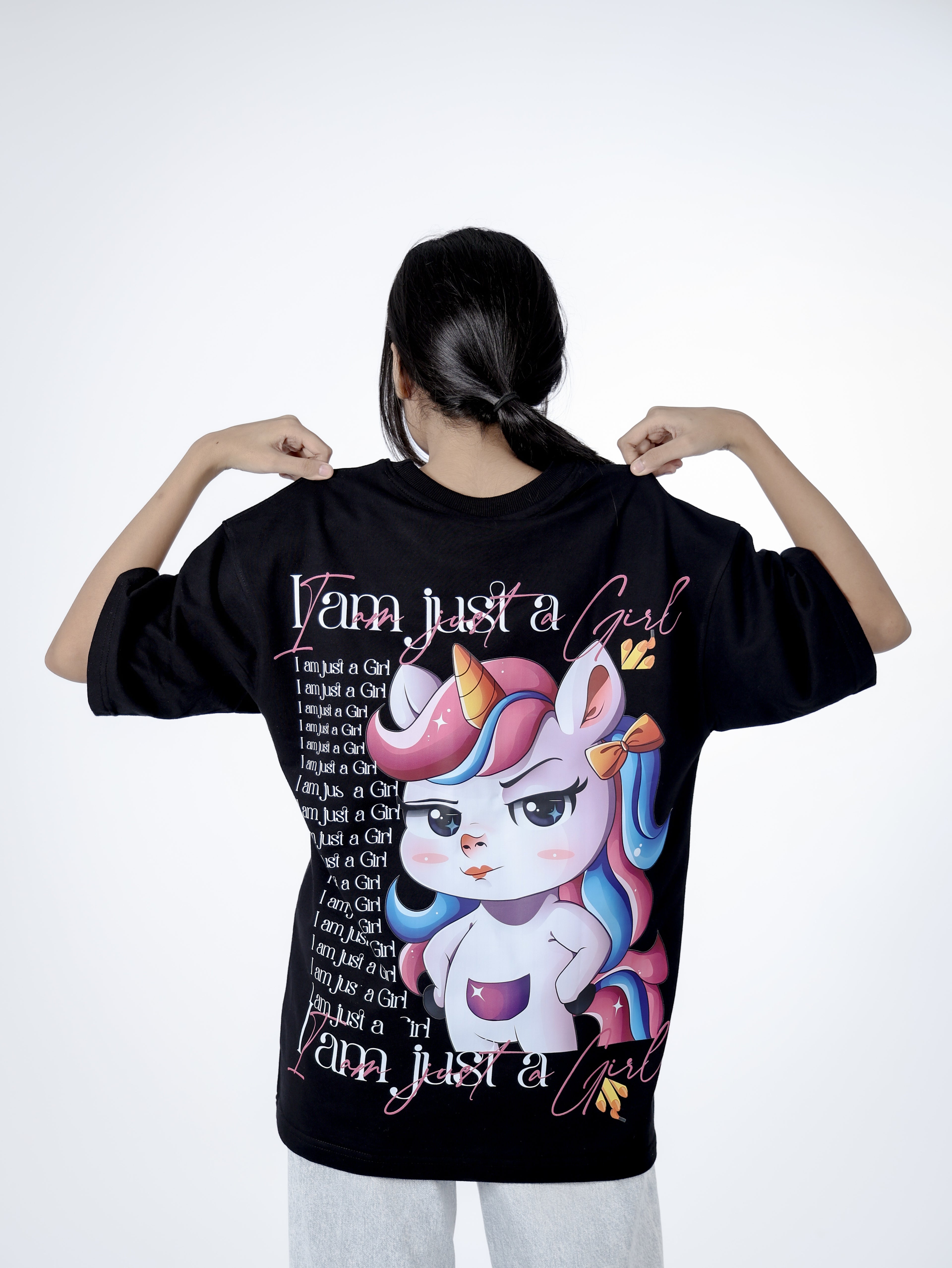 “I Am Just A Girl” By Funkychaos Heavyweight Oversized Tee 100%cotton