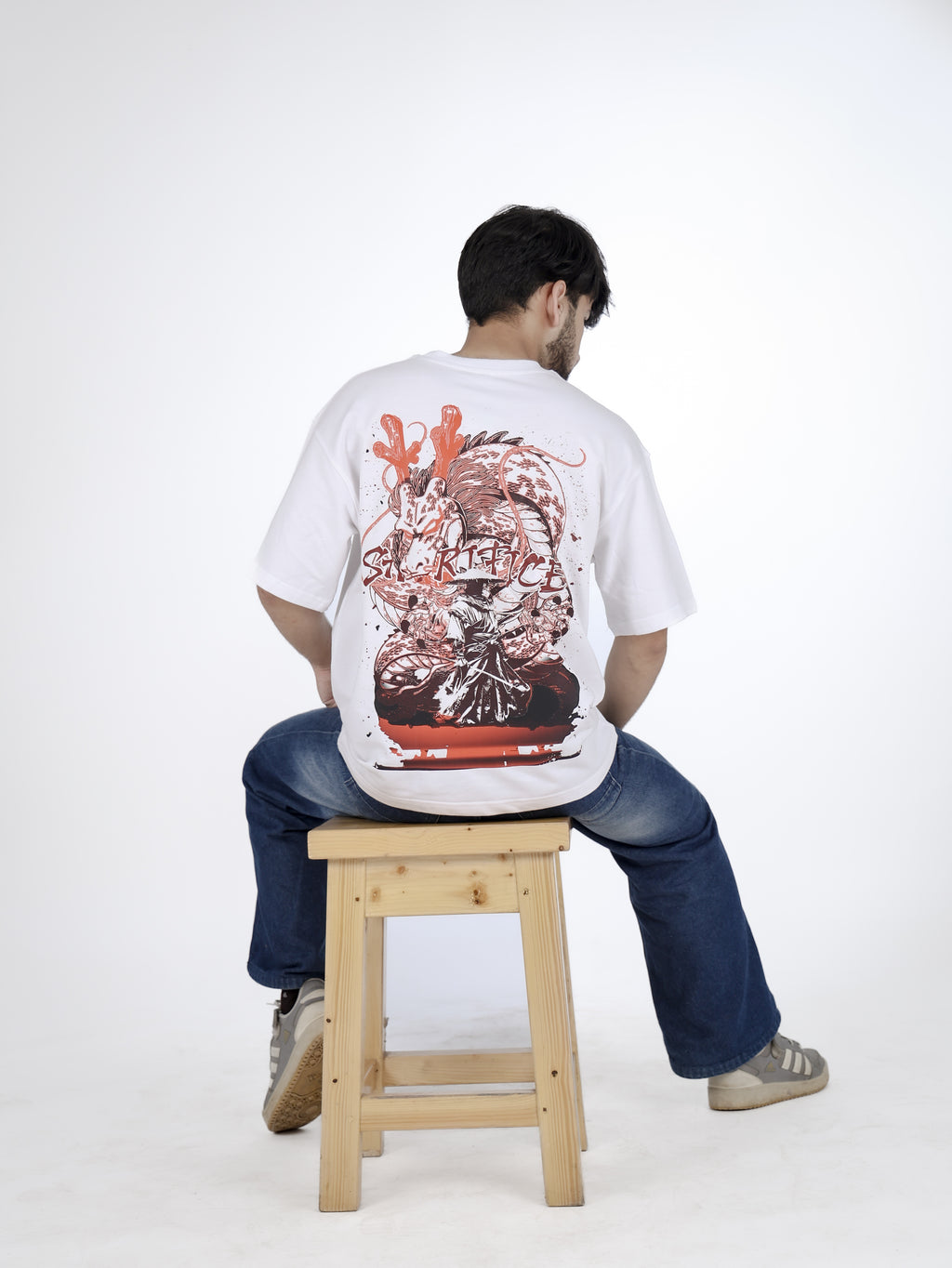 Sacrifice Graphic Printed OVERSIZED TSHIRT UNISEX FIT FC TERRY 100% COTTON