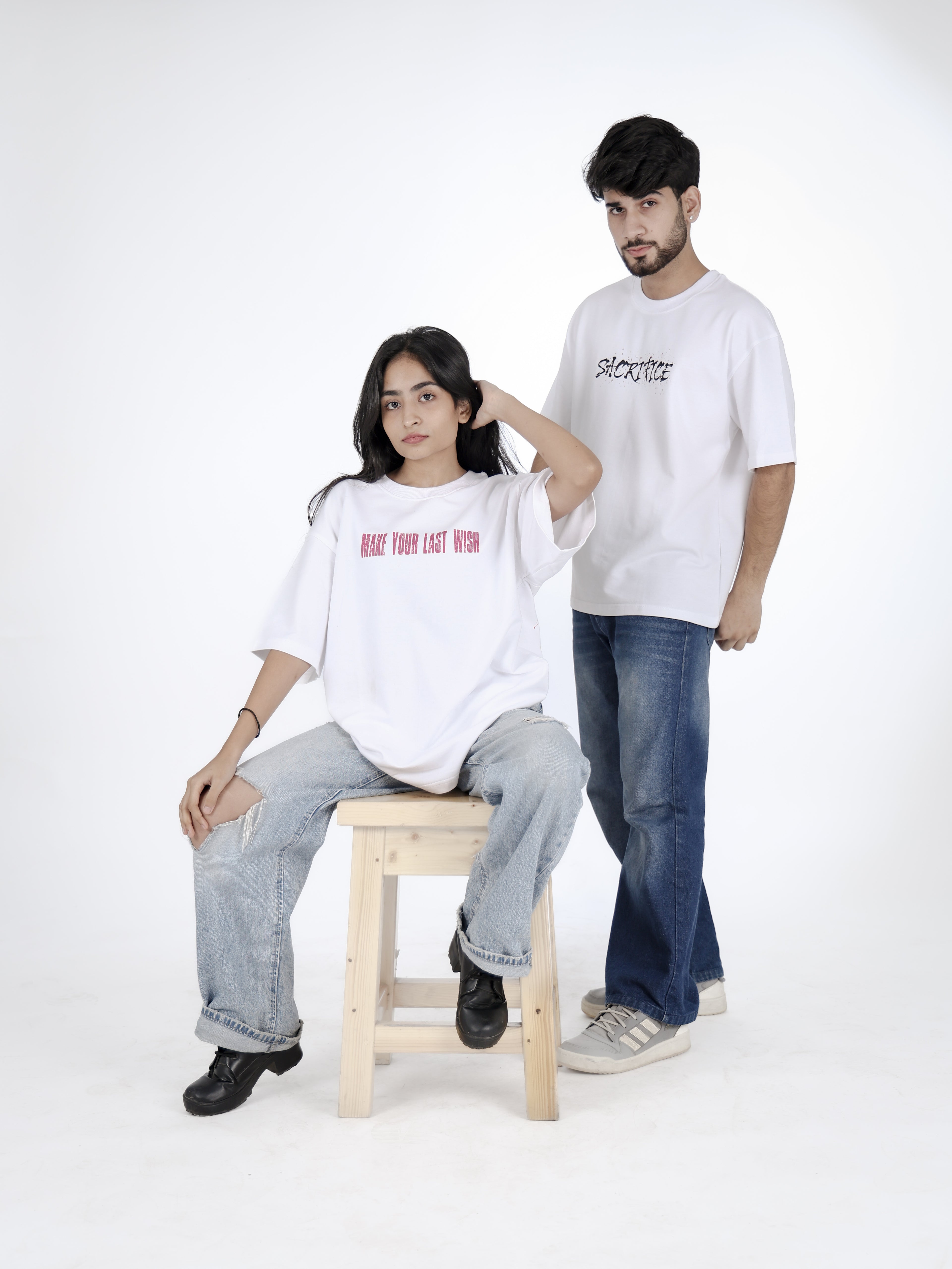 Last Wish graphic Printed Over sized Tshirt UNISEX FIT FC terry Cotton 240 gsm