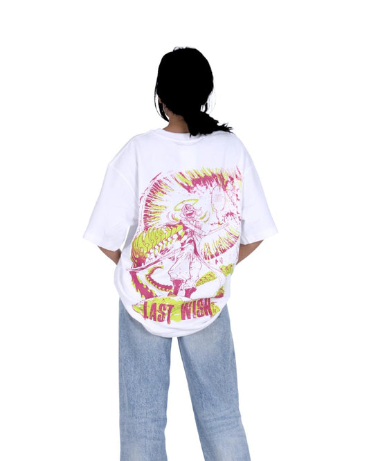 Last Wish graphic Printed Over sized Tshirt UNISEX FIT FC terry Cotton 240 gsm